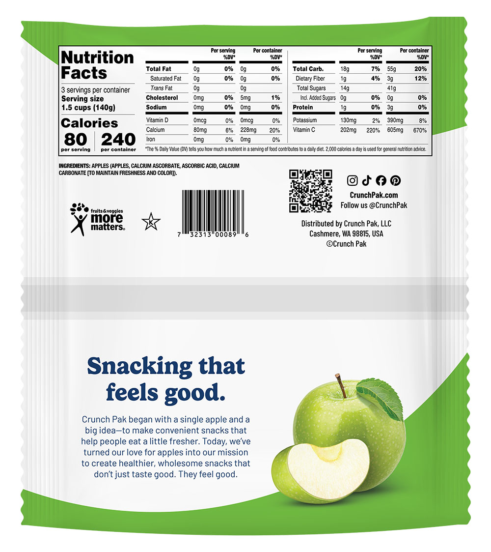 Tart Apple Slices 14oz Bag back